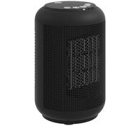 HOMCOM PTC calefactor auxiliar cerámico, termoventilador eléctrico 1500 W bajo consumo, 3 modos (frío/caliente/muy caliente), temporizador 24 h, termostato regulable, oscilación, negro