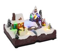 HOMCOM Pueblo Navideño con Base de Biblia Abierta 23x18x15 cm Multicolor