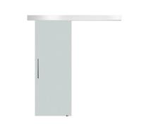 HOMCOM Puerta Corredera de Cristal 90x205 cm Puerta Corrediza Deslizante con Riel de Cristal de Seguridad Translúcido Aosom España