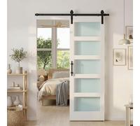 HOMCOM Puerta Corredera con Herrajes 71x213 cm Interior para Baño Blanco