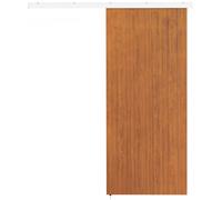 HOMCOM Puerta Corredera con Herrajes 90x210 cm con Rodillo Riel de Aluminio Guía de Suelo Marrón