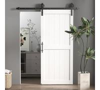 HOMCOM Puerta Corredera de Granero con Herrajes 91,5x213,4 cm Blanco