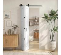 HOMCOM Puerta Corredera Plegable con Herrajes 91,4x213,4 cm Blanco