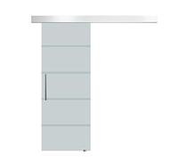 HOMCOM Puerta Corrediza de Vidrio Puerta Corredera Deslizante de Cristal Seguridad 77,5x205 cm Claro