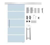 HOMCOM Puerta Corrediza de Vidrio Puerta Corredera Deslizante de Cristal Seguridad 102,5x205 cm
