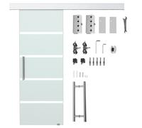 HOMCOM Puerta Corrediza de Vidrio Puerta Corredera Deslizante de Cristal Seguridad 77,5x205 cm Aosom España