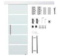 HOMCOM Puerta Corrediza de Vidrio Puerta Corredera Deslizante de Cristal Seguridad 77,5x205 cm