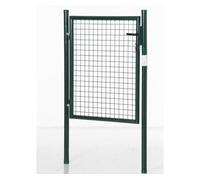 HOMCOM Puerta Verja de Jardín de Acero con Cerradura Manija y 3 Llaves Puerta de Valla Cerca para Exterior Patio Terraza 97x150cm Verde Aosom España