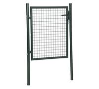 HOMCOM Puerta Verja de Jardín de Acero con Cerradura Manija y 3 Llaves Puerta de Valla Cerca para Exterior Patio Terraza 97x150cm Verde Aosom España