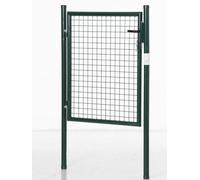HOMCOM Puerta Verja de Jardín de Acero con Cerradura Manija y 3 Llaves Puerta de Valla Cerca para Exterior Patio Terraza 97x150cm Verde Aosom España