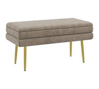 HOMCOM Puff Almacenaje 30L Banco Pie de Cama 79,5x37,5x43 cm Beige