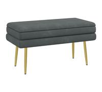 HOMCOM Puff Almacenaje 30L Banco Pie de Cama 79,5x37,5x43 cm Gris Oscuro