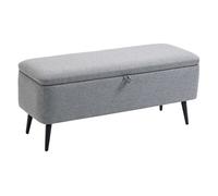 HOMCOM Banco de Almacenamiento con Tapa Abatible y Patas de Acero para Dormitorio Salón Entrada 101x38,5x44,5 cm Gris Aosom España