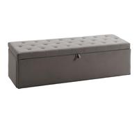 HOMCOM Puff Almacenaje Banco Almacenaje Grande 141L 137x41x42cm Gris | Tapizado en Terciopelo, Baúl de Almacenamiento, Carga 240 kg, Taburete para Sala de Estar, Dormitorio, Entrada