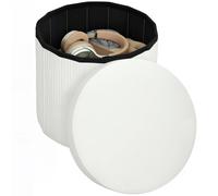 HOMCOM Puff Almacenaje Banco Almacenaje Plegable 35 L 38x38x38 cm Crema Crema