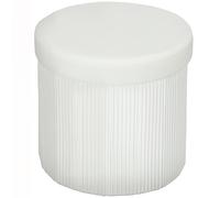 HOMCOM Puff Almacenaje Banco Almacenaje Plegable 35 L 38x38x38 cm Tapizado en Terciopelo Baúl de Almacenamiento Redondo Crema