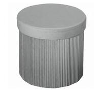 HOMCOM Puff Almacenaje, Banco Almacenaje Plegable, 35 L, 38x38x38 cm, Tapizado en Terciopelo, Baúl de Almacenamiento Redondo, Carga 120 kg, Taburete para Sala de Estar, Dormitorio, Entrada Gris Oscuro