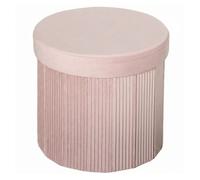 HOMCOM Puff Almacenaje, Banco Almacenaje Plegable, 35 L, 38x38x38 cm, Tapizado en Terciopelo, Baúl de Almacenamiento Redondo, Carga 120 kg, Taburete para Sala de Estar, Dormitorio, Entrada, Rosa