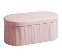 HOMCOM Puff Almacenaje, Banco Almacenaje Plegable, 72 L, 76x38x35 cm, Tapizado en Terciopelo, Baúl de Almacenamiento, Carga 120 kg, Taburete para Sala de Estar, Dormitorio, Entrada, Rosa