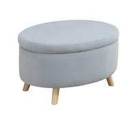 HOMCOM Otomana Puff Tapizada en Terciopelo Acolchada Taburete de Almacenaje con Tapa Extraíble y Patas de Madera para Dormitorio Salón Pasillo 71x51,5x42 cm Gris