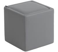 HOMCOM Puff con almacenamiento con tapa, puff cuadrado, puff cúbico, Polipiel 40 x 40 x 40 cm Gris Aosom España