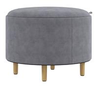 HOMCOM Puffs Contenedor de Terciopelo de 120 kg máxcon Bandeja Reversible en MDF y Roble 56x56x42 cm Gris Aosom España