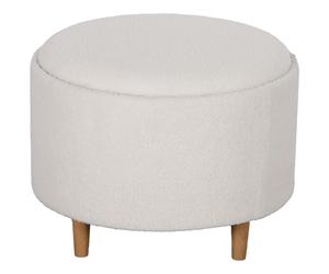 HOMCOM Puffs Taburete acolchonado Felpa de peluche almacenamiento oculto tapa reversible 56x56x42 cm Blanco Aosom España