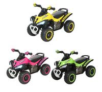 HOMCOM Quad Andador Cuatrimoto para Niños Mayores de 18 Meses con Función de Luces y Música Diseño Novedoso 67,5x38x44 cm Amarillo