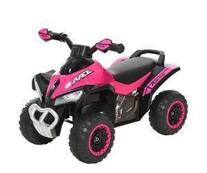 HOMCOM Quad Correpasillo Cuatrimoto para Niños Mayores de 18 Meses con Función de Luces y Música Soporta hasta 20kg 67,5x38x44 cm Rosa Aosom España