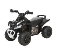 Homcom quad correpasillos coche correpasillos atv para niños de 18-36 meses con función de luces y música, 4 ruedas, soporta hasta 20 kg 67,5x38x44 cm negro 38 cm