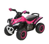 Homcom quad correpasillos coche correpasillos para niños de 18-36 meses con función de luces y música soporta hasta 20 kg 67,5x38x44 cm rosa