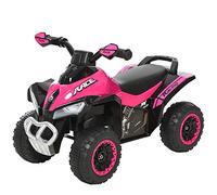 HOMCOM Quad Correpasillos Coche Correpasillos para Niños de 18-36 Meses con Función de Luces y Música Soporta hasta 20 kg 67,5x38x44 cm Rosa