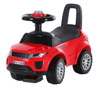 HOMCOM Quad Correpasillos Niño 1-3 Años Estilo Carrera Juguete Andador Rojo | Coche sin Pedales para Bebé, con Orador, Volante, Compartimiento Oculto, 62x28x41,5cm