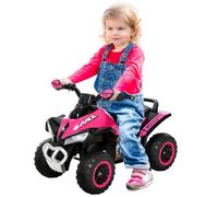HOMCOM Quad Correpasillos para Niños ATV 18-36 Meses Luces y Música Rosa | Coche Correpasillos, 4 Ruedas, Soporta hasta 20 kg, 67,5x38x44 cm