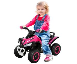 HOMCOM Quad Correpasillos para Niños ATV 18-36 Meses Luces y Música Rosa | Coche Correpasillos, 4 Ruedas, Soporta hasta 20 kg, 67,5x38x44 cm