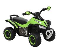 HOMCOM Quad Correpasillos para Niños ATV 18-36 Meses Luces y Música Verde | Coche Correpasillos, 4 Ruedas, Soporta hasta 20 kg, 67,5x38x44 cm