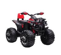 HOMCOM Quad Eléctrico Niños +3 Años 12V con Faros Música y Suspensión Rojo Rojo