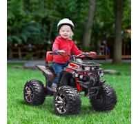 HOMCOM Quad Eléctrico 12V para Niños +3 Años con 2 Motores Faros Música Neumáticos de Suspensión Avance y Retroceso 100x65x73 cm Rojo Aosom España