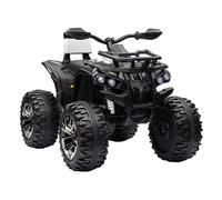 HOMCOM Quad Eléctrico para Niños 12V 10AH, Quad para Niños de 3-5 Años con 2 Motores, Velocidad 3-8 km/h, Música, Faros LED, MP3, USB, Tarjeta TF, Pedal, Avance y Retroceso, Blanco