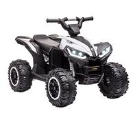 HOMCOM Quad Eléctrico para Niños 12V de 3-5 Años 2 Motores 3-6km/h Blanco