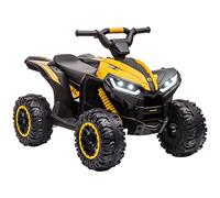 Homcom Quad Eléctrico con 2 Motores, Faros, Bocina para Niños 3-5 Años Amarillo