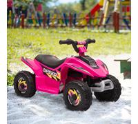 HOMCOM Quad Eléctrico para Niños de +3 Años Vehículo Eléctrico Cuatrimoto a Batería 6V con Avance y Retroceso Carga Máx. 30 kg 72x40x45,5 cm Rosa