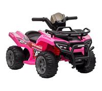 HOMCOM Quad Eléctrico para Niños +18 Meses 6V 2 km/h 70x42x45 cm Rosa