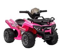 HOMCOM Quad Eléctrico para Niños +18 Meses 6V 2 km/h 70x42x45 cm Rosa | Vehículo Eléctrico a Batería Infantil, con Avance