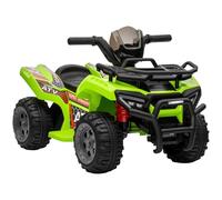 HOMCOM Quad Eléctrico para Niños +18 Meses 6V 2 km/h 70x42x45 cm Verde | Vehículo Eléctrico a Batería Infantil, con Avance