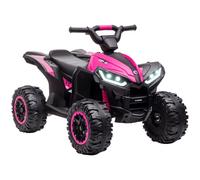 Homcom Quad Eléctrico Para Niños 3-5 Años 12v Con 2 Motores Faros Bocina Rosa