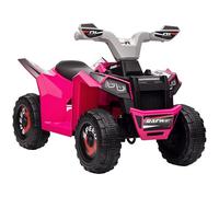 HOMCOM Quad Eléctrico para Niños 6V, Quad para Niños de 18-36 Meses con Avance y Retroceso, Velocidad de 2,5 km/h, Rosa