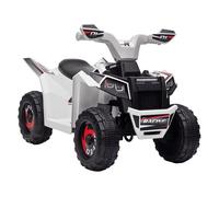 HOMCOM Quad Eléctrico para Niños 6V, Quad para Niños de 18-36 Meses con Avance y Retroceso, Velocidad de 2,5 km/h, Blanco