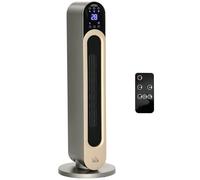 HOMCOM Radiador Eléctrico bajo Consumo 2000 W Calefactor Eléctrico de Torre con Mando a Distancia Pantalla LED Temporizador de 12H Termostato 3 Modos y Oscilación para 20-25 m² Plata