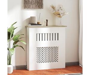 HOMCOM Radiator Cover, MDF Radiator Cover, 78 x 19 x 81 cm, Radiator Cover, Modern Honeycomb Design, for Living Room, Bedroom, White